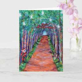 Kauai Tree Tunnel with Santa Mele Kalikimaka Card Karte