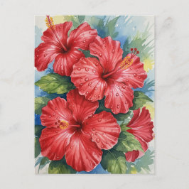 Kauai Tropische Blumen Aquarell Postkarte