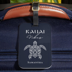 Kauai Vibes Tribal-Seeschildkröte Personalisiert Gepäckanhänger