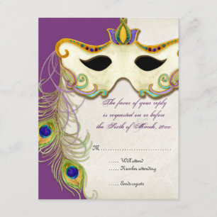 Kauaugenmasquerade Maske Ball - UAWG Response Card RSVP Karte