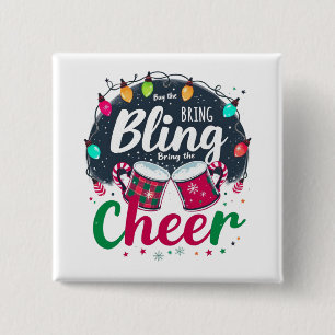 "Kauf den Glamour, bring die Freude." Button