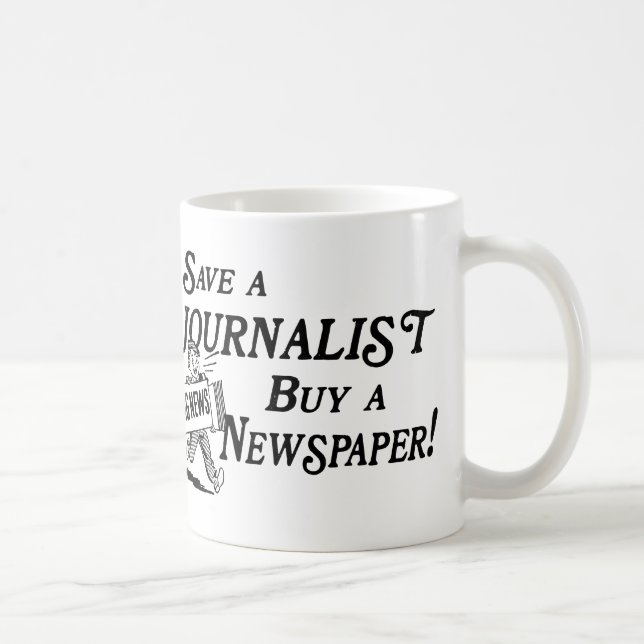 Kauf-Zeitung retten Journalist-Tasse Kaffeetasse (Rechts)