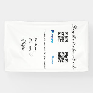 Kaufe der Braut ein Getränk Spenden-QR Venmo PayPa Banner