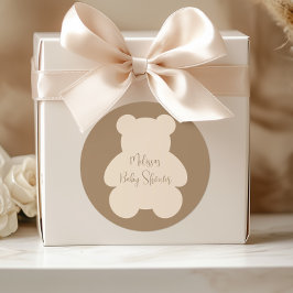 Kaufe Kaum Warten Beige Teddybär Baby Shower Runder Aufkleber