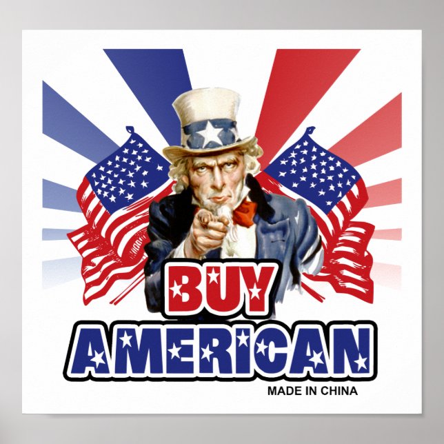Kaufen Amerikaner ( Made in China ) - Witziger Wit Poster (Vorne)