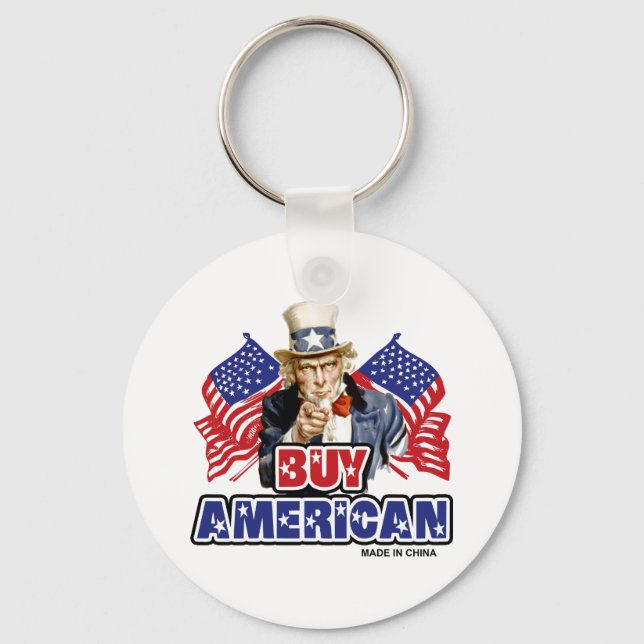 Kaufen Amerikaner ( Made in China ) - Witziger Wit Schlüsselanhänger (Vorderseite)
