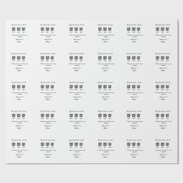 kaufen Braut ein Getränk Scan QR Code danke IhnenE Geschenkpapier (Flach)