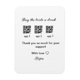 kaufen Braut ein Getränk Scan QR Code danke IhnenE Magnet
