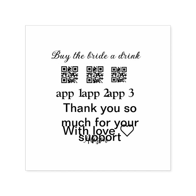 kaufen Braut ein Getränk Scan QR Code danke IhnenE Permastempel (Design)