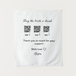 kaufen Braut ein Getränk Scan QR Code danke IhnenE Wandteppich