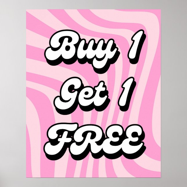 Kaufen Sie 1 Gratis-Kaufabo, Pink BOGO Verkaufspop Poster (Vorne)