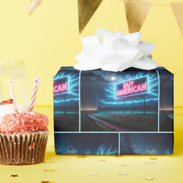 Kaufen Sie American Neon Billboard Geschenkpapier (Geburtstagsparty)