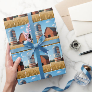 Kaufen Sie AMERIKANISCHEN Text mit Flag auf einem  Geschenkpapier