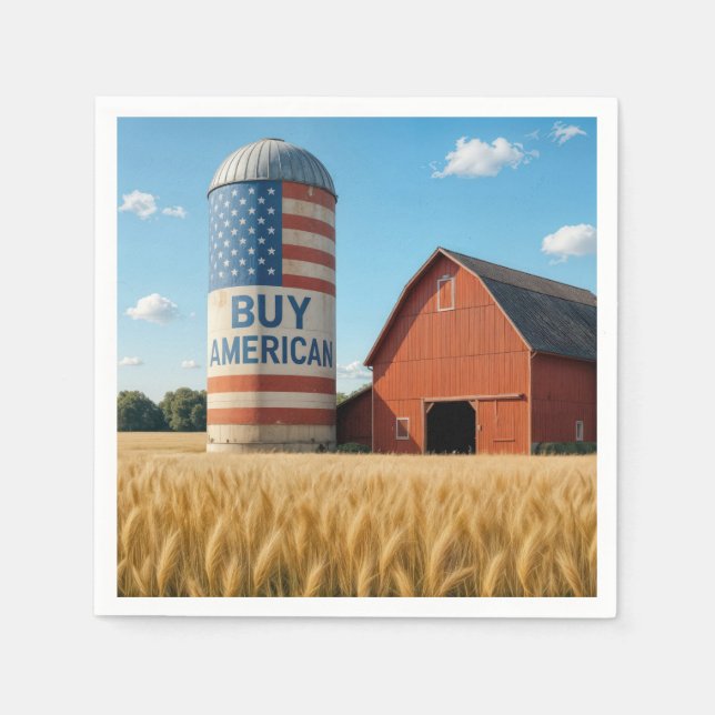 Kaufen Sie AMERIKANISCHEN Text mit Flag auf einem  Serviette (Vorderseite)