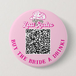 Kaufen Sie die Braut ein Getränk QR Code Rosa Bach Button