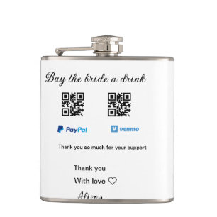 Kaufen Sie die Braut ein Getränk Spende QR Venmo P Flachmann