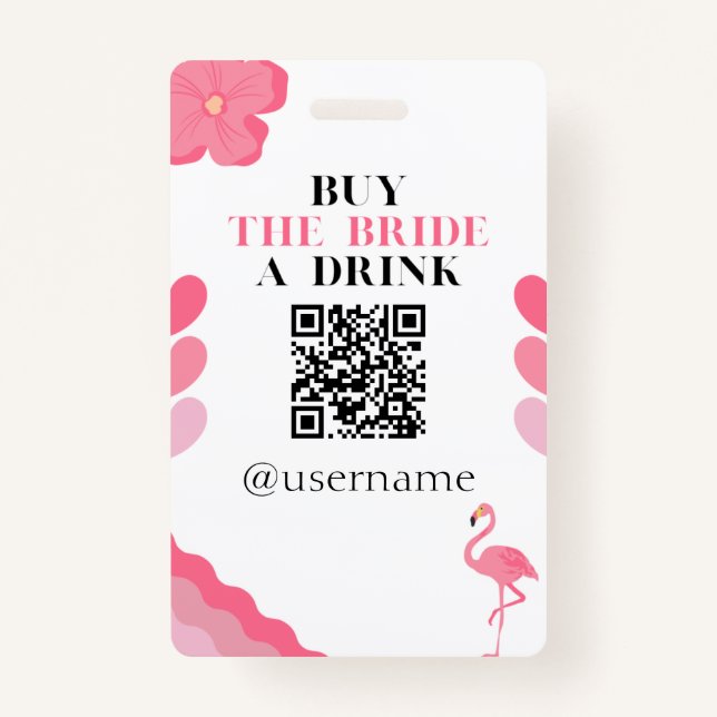Kaufen Sie die Bride a Drink Crowdfund Bachelorett Ausweis (Vorderseite)