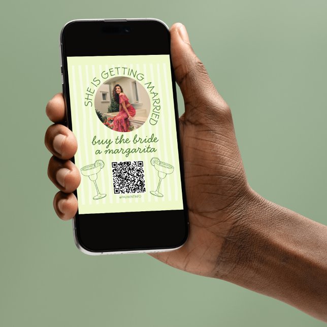 Kaufen Sie die Bride a Margarita Foto Bride Qr Cod Einladung (Buy the Bride a Margarita Photo Bride Qr Code Card)