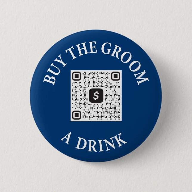 Kaufen Sie die Groom A Drink QR Code Buttone Bache Button (Vorderseite)