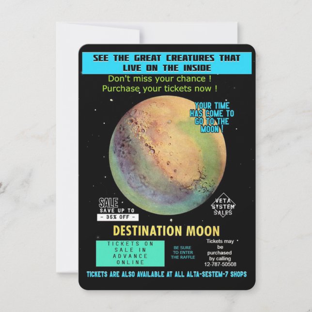 Kaufen Sie ein Ticket zum Mond ! Wohnfläche für Ra Karte (Vorderseite)
