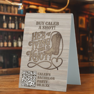 Kaufen Sie ihm einen Schuss Er bindet die Knot-Bac Tischaufsteller