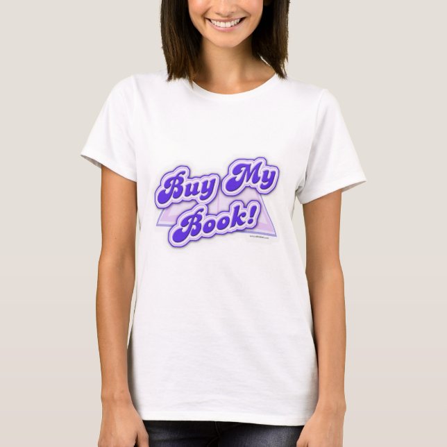 Kaufen Sie mein Buch lila Art T-Shirt (Vorderseite)