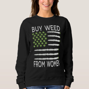 Kaufen Sie Unkraut aus der US-Flagge der Frau Sweatshirt