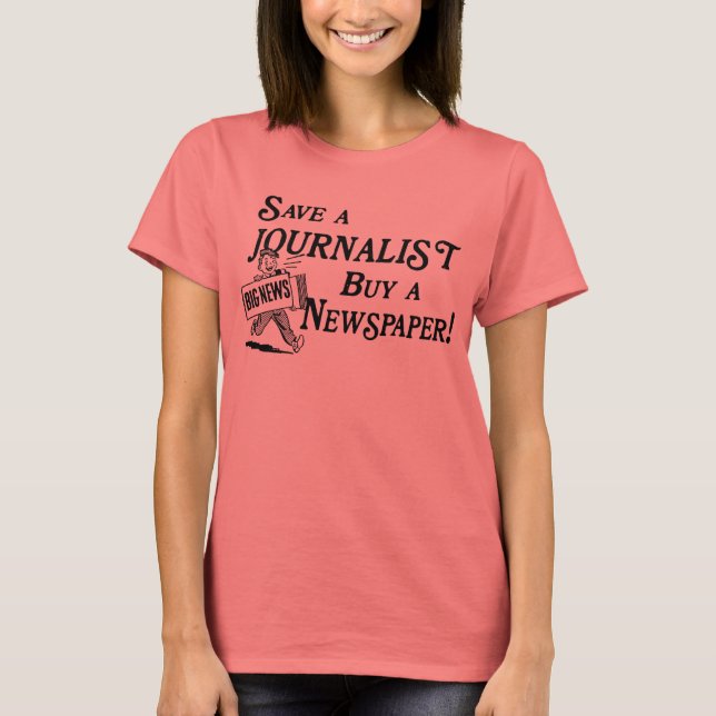 Kaufen Sie Zeitung Gerettet Journalist Ladys Ringe T-Shirt (Vorderseite)