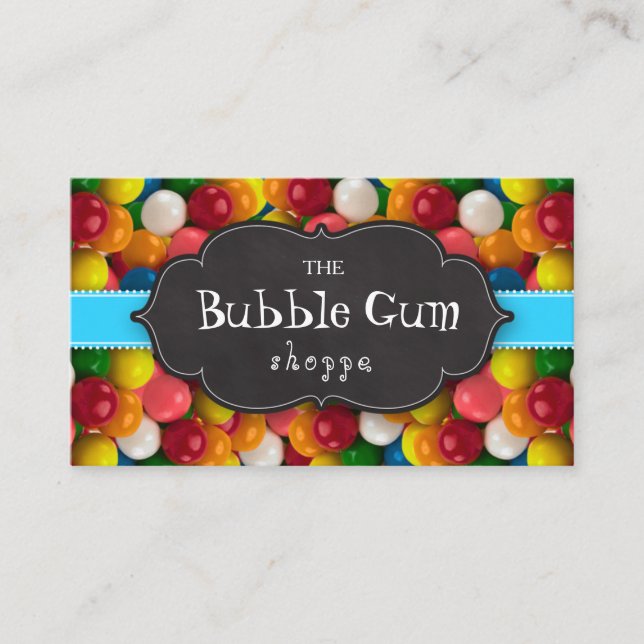 Kaugummi bunte Gumball blauer Streifen-Tafel Visitenkarte (Vorderseite)