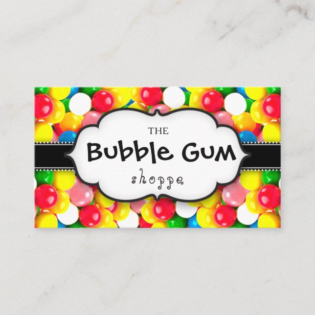 Kaugummi bunte Gumball weiße Streifen-Tafel Visitenkarte (Vorderseite)