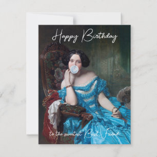 Kaugummi-Diva in blauem Satin Alles Gute zum Gebur