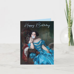 Kaugummi-Diva in blauem Satin Alles Gute zum Gebur Karte