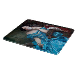 Kaugummi-Diva in blauem Satin Schneidebrett