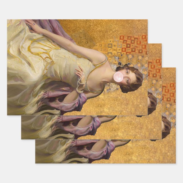 Kaugummi Diva in Gold Geschenkpapier Set (Set)