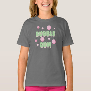 Kaugummi Retro Minze und Rosa Typografie T-Shirt