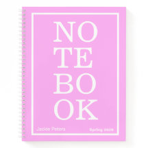 Kaugummi-Rosa modernes großes "NOTEBOOK" Notizbuch