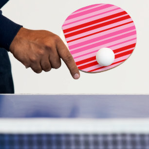 Kaugummi-Rosa-Rot-Vertikal-Streifen-Design Tischtennis Schläger