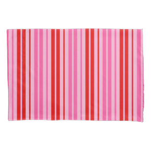 Kaugummi-Rosa-Rot-Vertikalstreifen-Design Kissenbezug