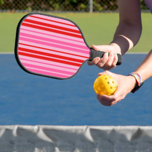 Kaugummi-Rosa-Rot-Vertikalstreifen-Design Pickleball Schläger