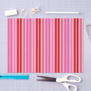 Kaugummi-Rosa-Rot-Vertikalstreifen-Design Seidenpapier