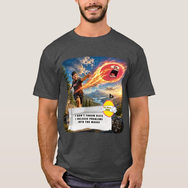 Kaugummipapier-Witze Disc Golf T-Shirt (Vorderseite)