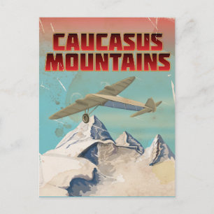 Kaukasus-Gebirge Vintage-Reiseposter Postkarte