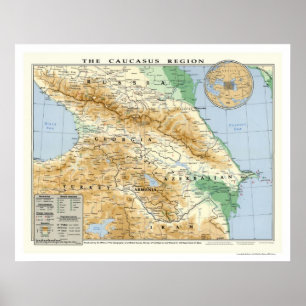 Kaukasus-Regions-Karte 1994 Poster
