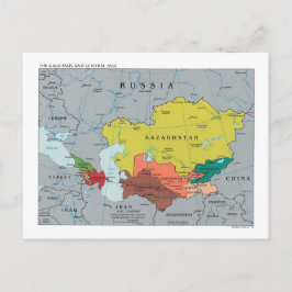 Kaukasus- und Zentralasien-Karte Postkarte