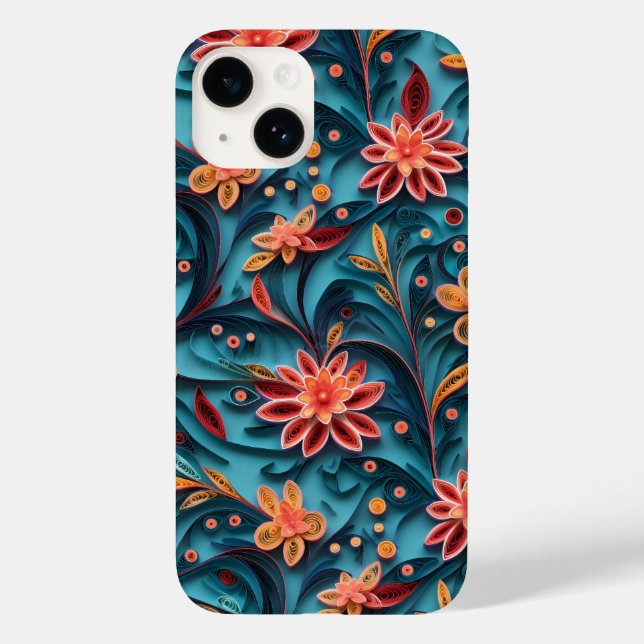 Kaum da Nahtlose Blumenmuster Case-Mate iPhone 14 Hülle (Rückseite)
