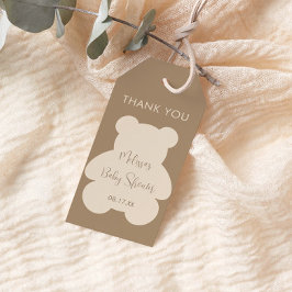 Kaum Erwarten Beige Baby Shower Danke Geschenkanhänger