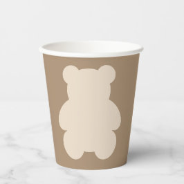 Kaum Erwarten Beiger Teddybär Baby Shower Pappbecher