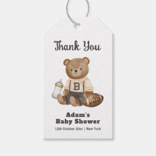 Kaum Erwarten Fußball Sport Junge Baby Shower Geschenkanhänger