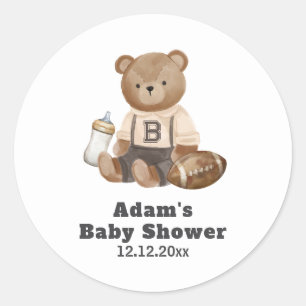 Kaum Erwarten Fußball Sport Junge Baby Shower  Runder Aufkleber