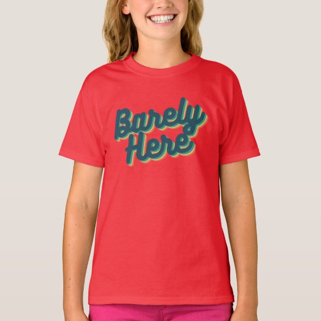 Kaum hier / Blau-T - Shirt (Vorderseite)